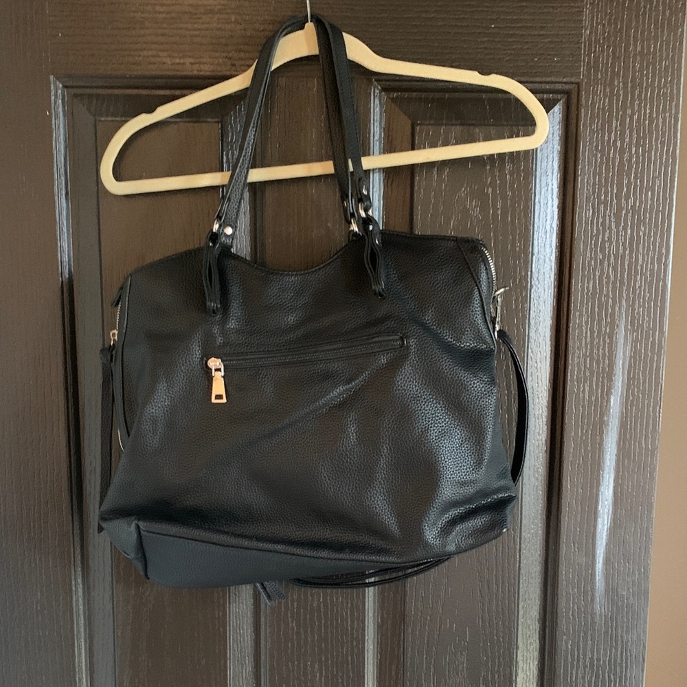 Black Leather Tote Bag